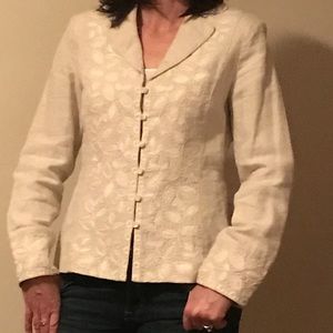 J. jill Linen Tan Jacket Size 4